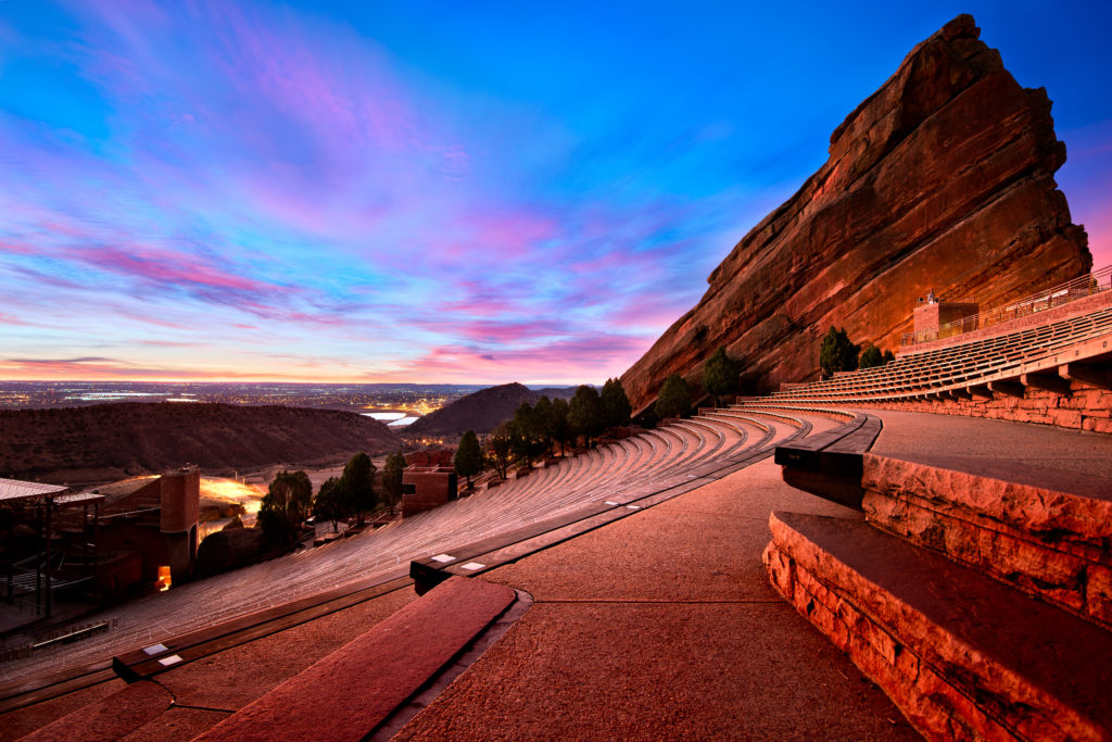 Red Rocks Amphitheatre at sunrise