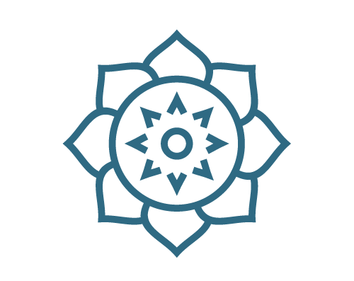 Line drawing of a blue lotus flower
